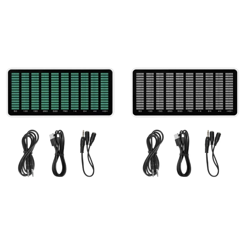 Q2Q4 Music Frequency Analyzers 5 Curved Mode Double Input 3.5Mm Interfaces For Live Sound Tuning And Home Studio Setups