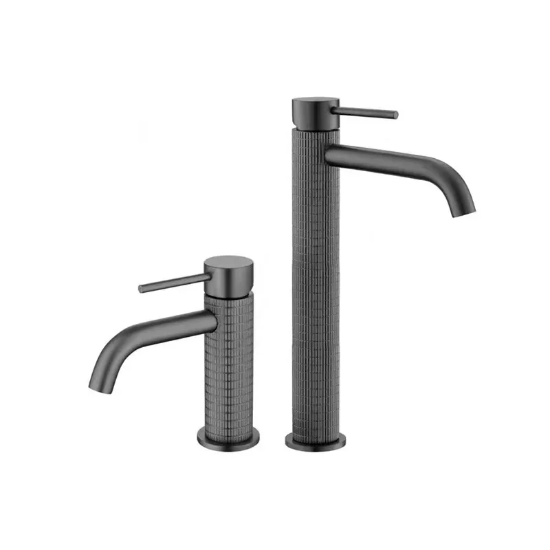 

Bathroom Italian faucet single hole hot and cold table under the counter basin all copper gun ash faucet basin faucet