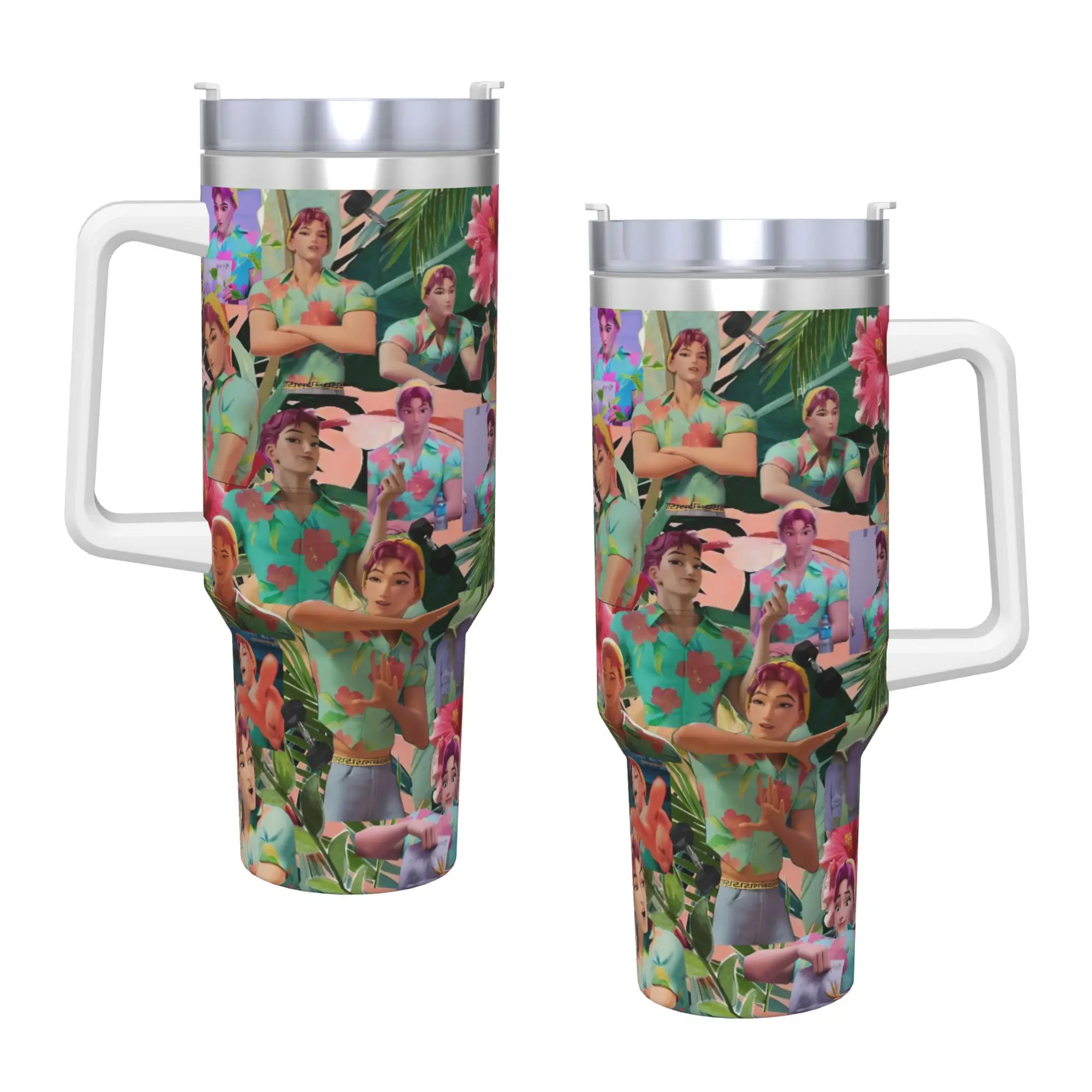 بهلوان من الفولاذ المقاوم للصدأ Kpop شيطان الصيادين Abs Saja Saja Boys كوب حراري محمول أكواب سيارة باردة وساخنة زجاجة مياه مطبوعة