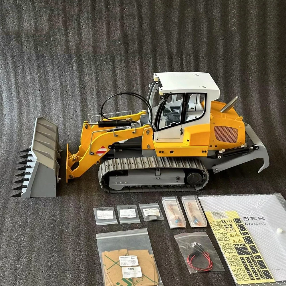 Zdalnie sterowanym samochodowym 1/12 ładowarka hydrauliczna RC metalowy Model Crawler Loader RTR z hydraulicznym Tailhook Loader zabawki samochody