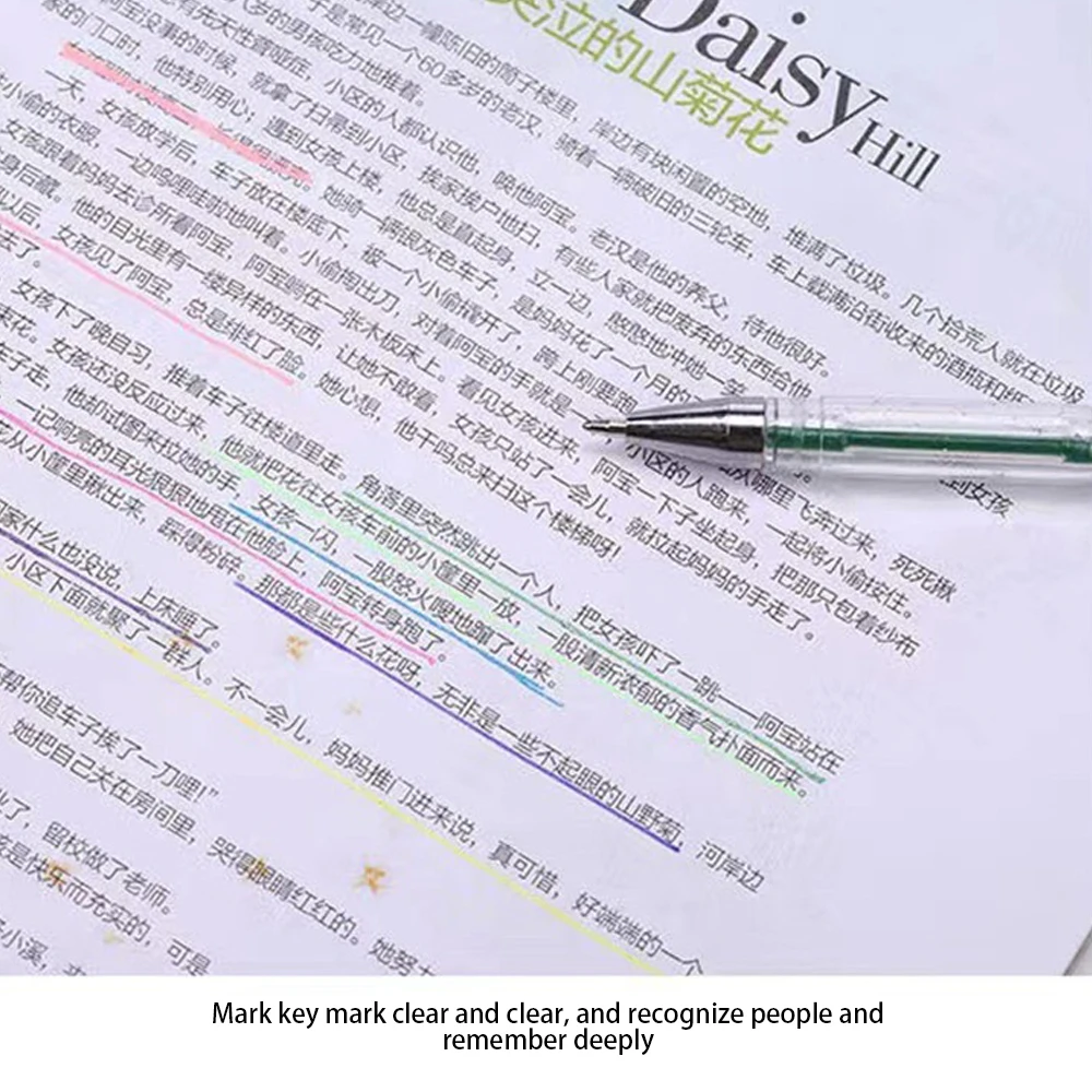 เติมหลายสี 0.7 มม.สีที่สมบูรณ์ทําเครื่องหมายจุดสําคัญที่ชัดเจนและสะดุดตา Expressive นักเรียนเครื่องเขียนโลหะ