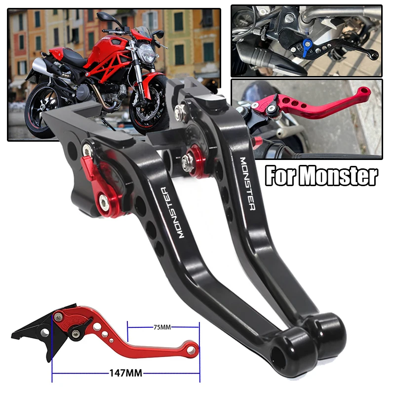 

For MONSTER 1200 S4RS 1100S/ABS Motorcycle Short Brake Clutch Levers Aluminum CNC Adjustable Motorbike Handle Lever