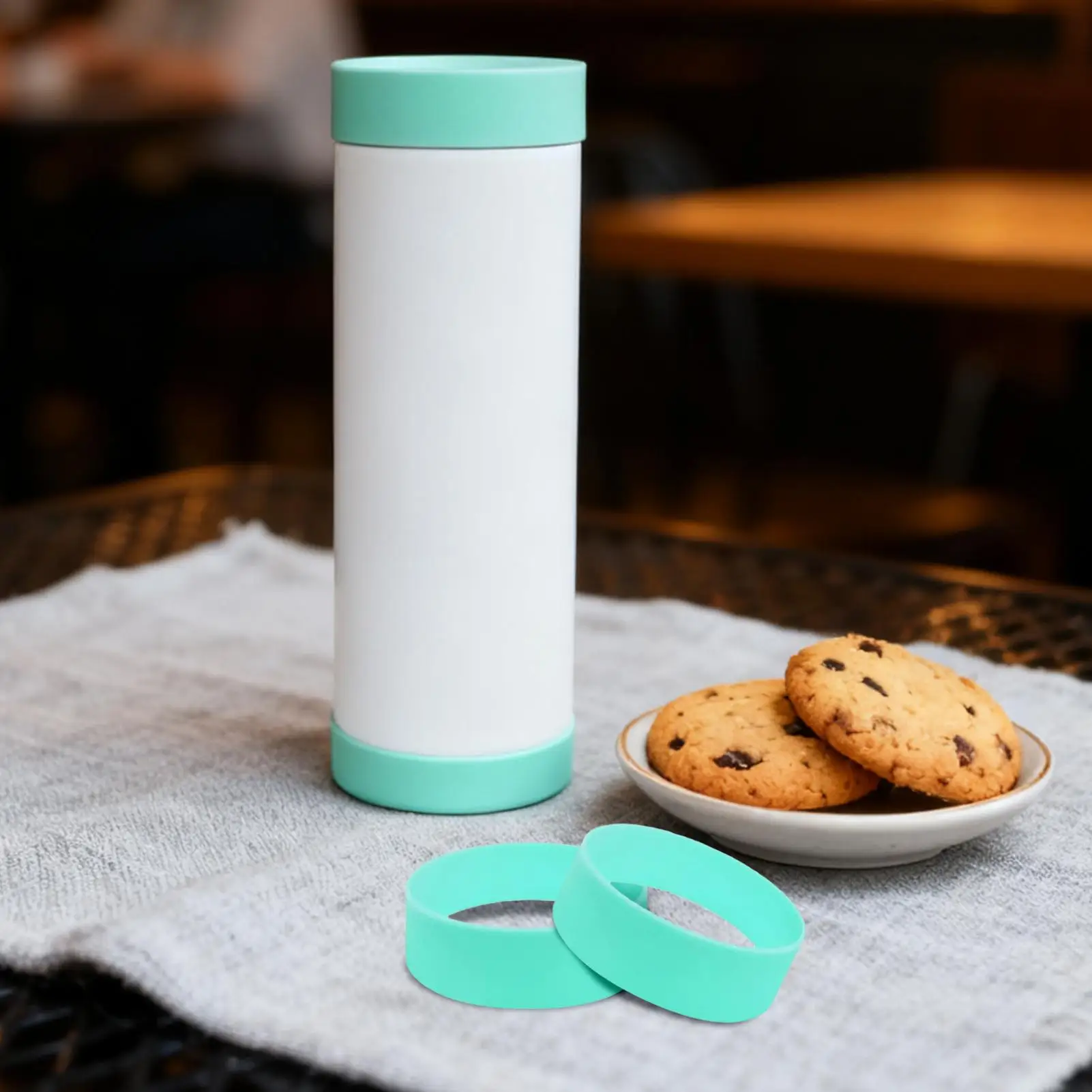 Silicone Bands for Sublimation Tumbler Elastic 6 Pieces Sleeve Heat Resistant Wrap Ring for Art Water Bottle Travel Mug Cup Home