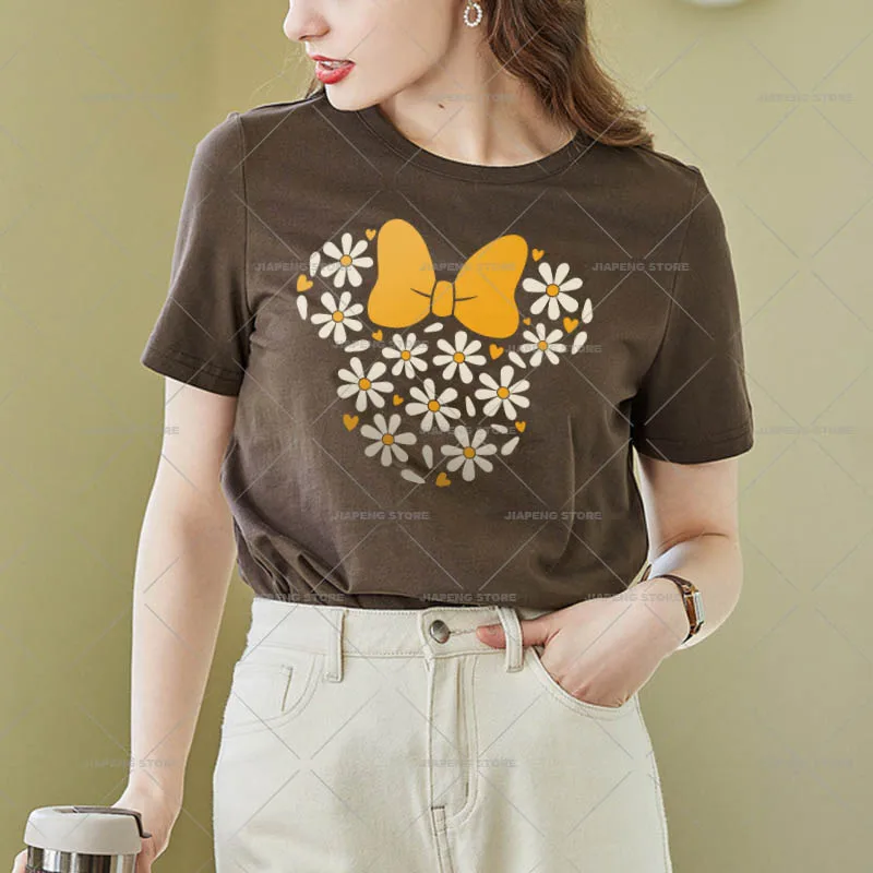 Pegatinas de vinilo con estampado de Mickey y Minnie Mouse, pegatinas de transferencia de calor para ropa de niños, camiseta, estilo de moda de