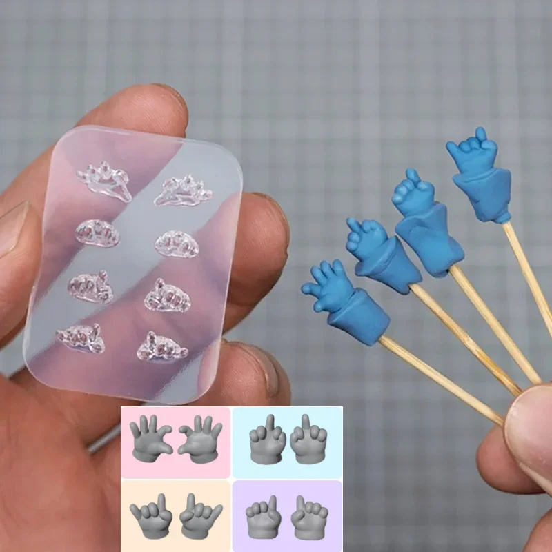 Polymer Clay Hand Molds Ultra-light/Stone Sculpture Clay Make Small Statue Gesture Accessories High-transparency Silicone Mold