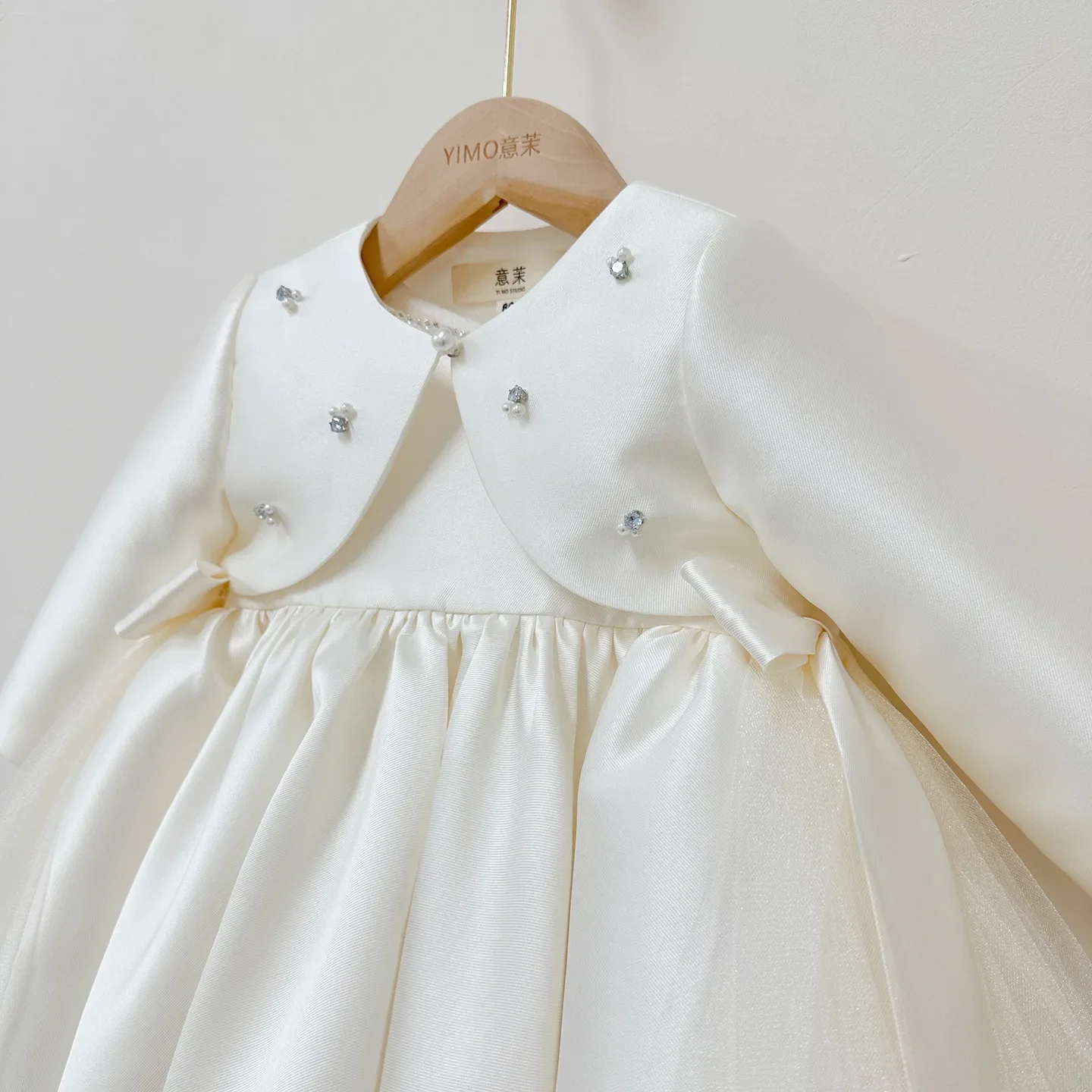 Baby Girl Princess Dress Birthday Party Solid Sleeveless Kids Dresses High End Long Sleeves Coat Childrengirls Frocks Clothing
