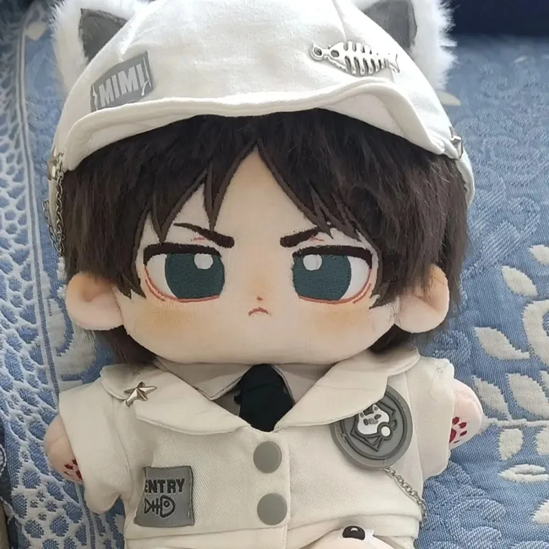 Eren Yeager Cute 20cm Stuffed Plush Doll COS Anime Attack On Titan Cotton Doll For Children Adults Cartoon Collectible Doll Toys
