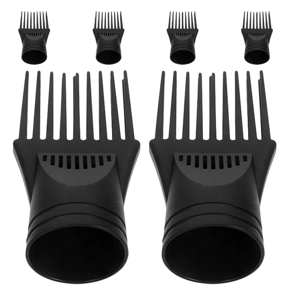 6pcs Blow Dryer Comb Attachments Heat Resistant Universal Styling Tool for Hair Dryer Nozzle Diffuser Travel Daily Use