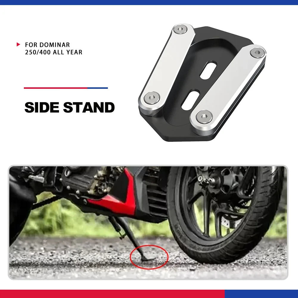 For BAJAJ DOMINAR 250 400 DOMINAR250 DOMINAR400 2021 2022 2023 2024 Motorcycle Kickstand Enlarger Side Stand Extension Pad Plate