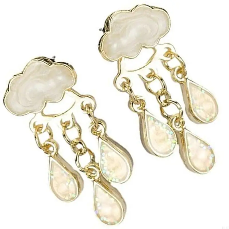 

Unique Cloud and Raindrop Crystal Earrings Dangle Earwear Enhancing Any Outfit