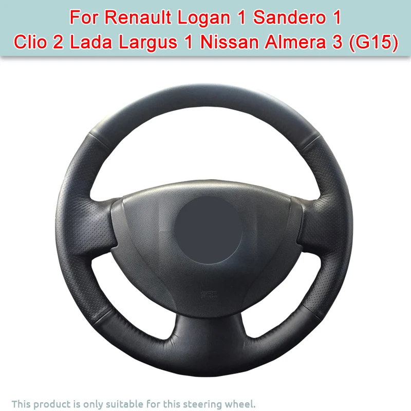 

DIY Custom Artificial Leather Car Steering Wheel Cover For Renault Logan 1 Sandero 1 Clio 2 Lada Largus 1 Nissan Almera 3 (G15)
