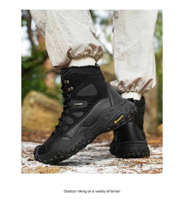 Herren-Winterstiefel, warm, kältebeständig, mit weichem Innenfutter, strapazierfähig, ideal für den Einsatz im Freien, für den täglichen Gebrauch, als Weihnachtsgeschenk. – Detail 13
