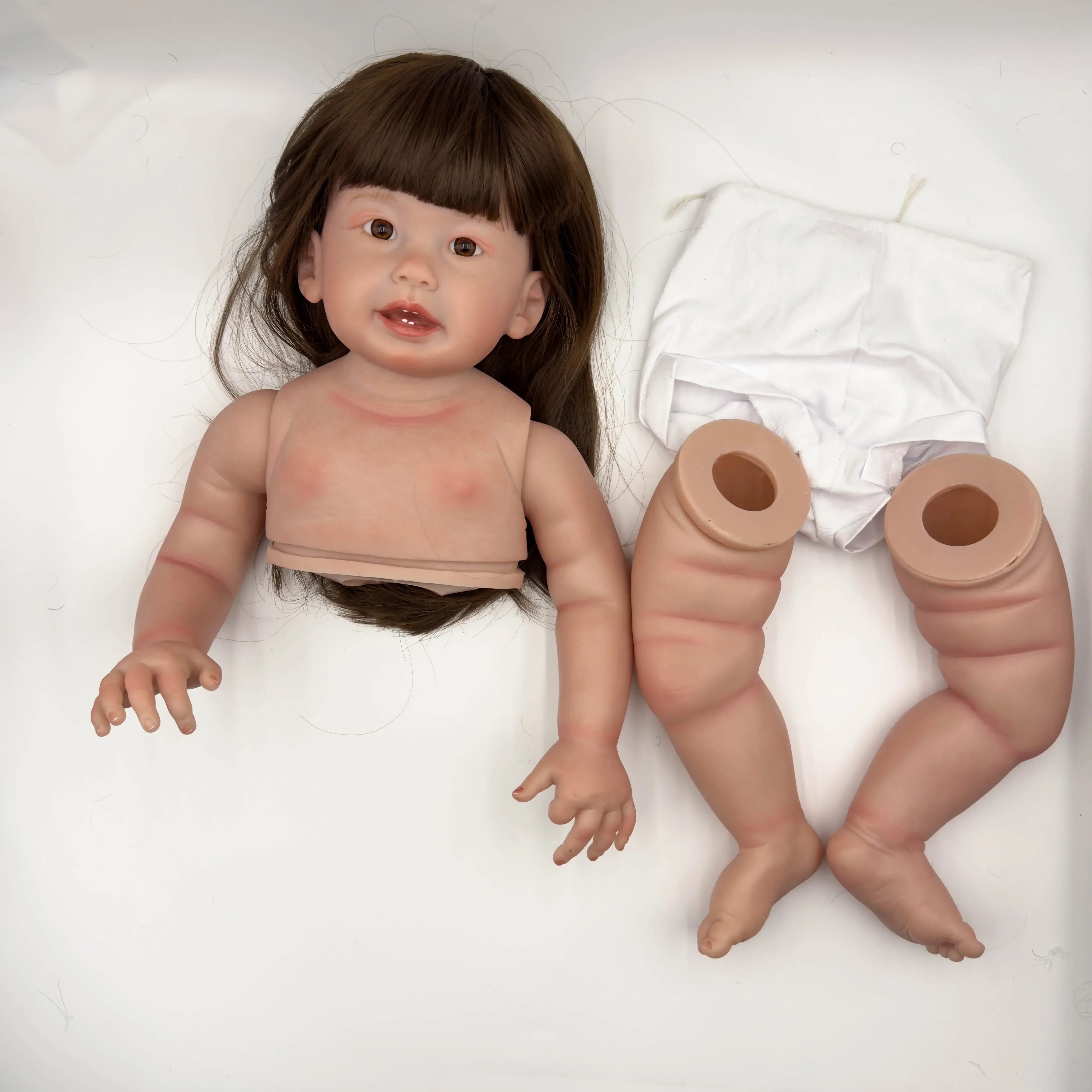 Kit di pelle realistica Teegan da 28 pollici già dipinta Bambola Reborn Bambino Kit di dimensioni 6 mesi Bambola molto realistica DYI Giocattoli