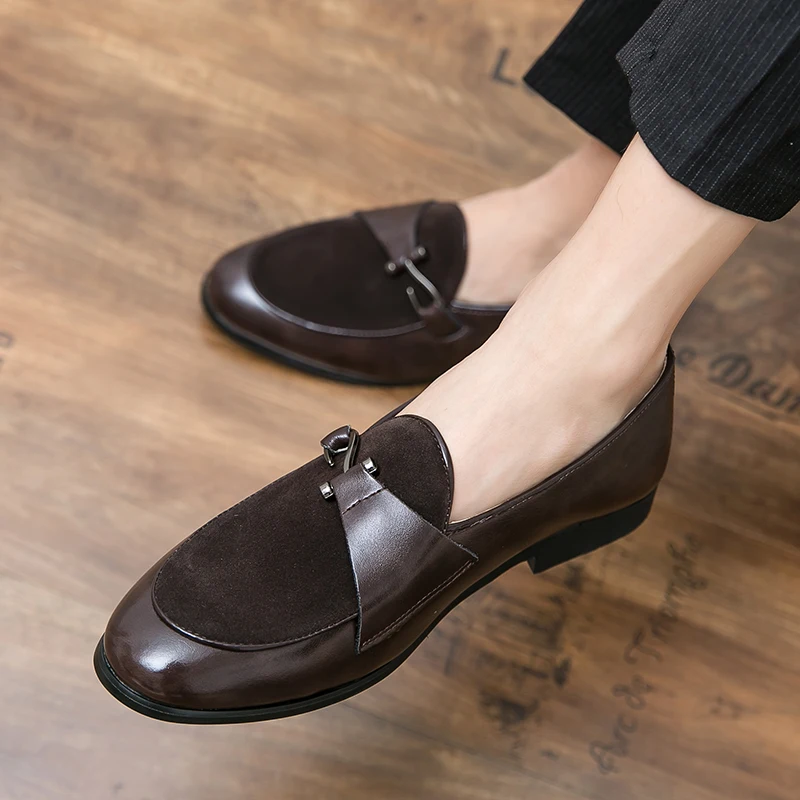 Autumn Suede Loafers Man Large Size 45 Comfort Slip-on Casual Shoes Men Flats Retro Brown Moccasins For Men Zapatos De Hombre