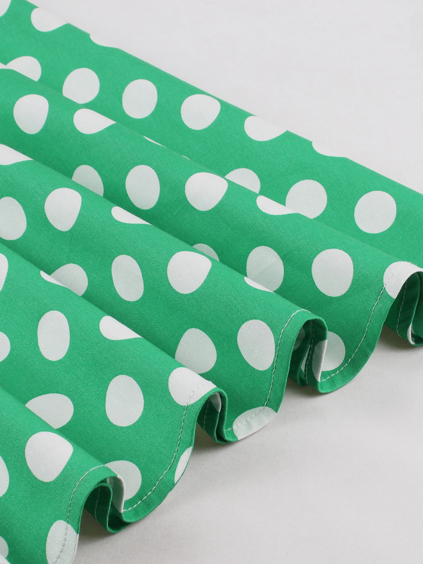 Tonval Abiti vintage anni '50 con cinturino per spaghetti a pois per le donne Abiti da festa Abito in cotone verde svasato e vestibilità senza schienale