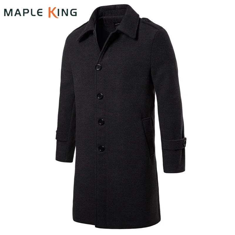 Mens Winter Long Coat Montaux Pour Hommes 2024 Autumn Winter Vintage Casual Business Slim Jacket Windbreaker Men Wool Overcoat