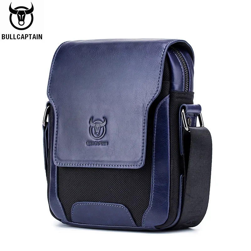 BULLCAPTAIN Man Messenger Bag Men Genuine Leather Shoulder Bags Business Crossbody Casual Bag Famous Brand Male Handbag Bags