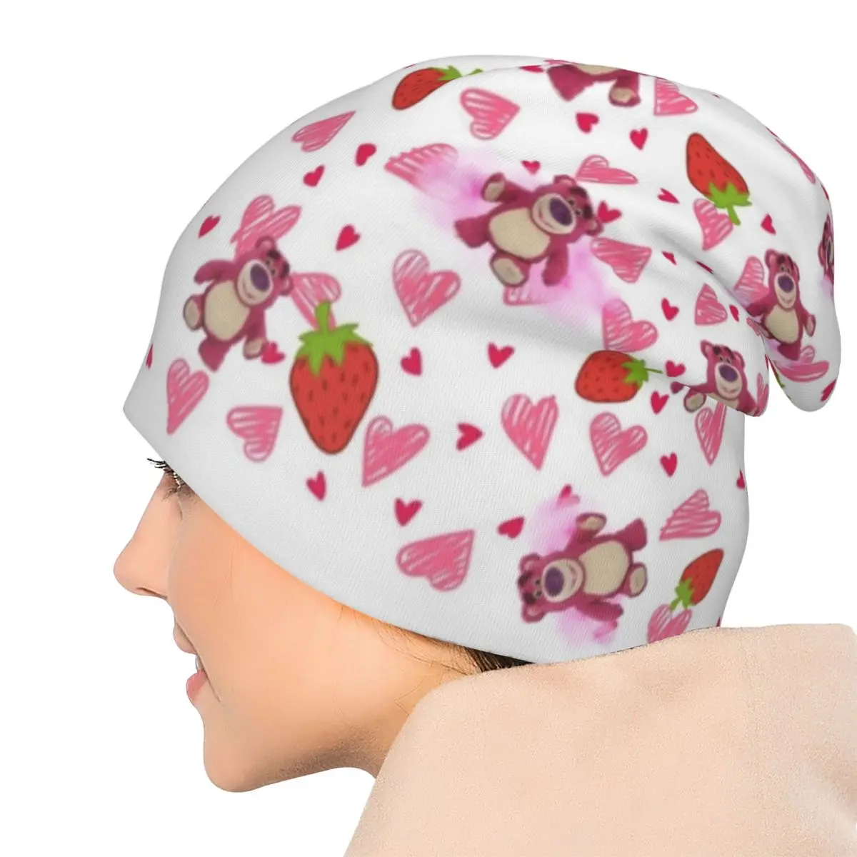 로토 베어 허깅 토이 스토리 보닛 모자 힙합 야외 스컬리 비니 모자 디즈니 남녀공용 따뜻한 이중 사용 모자