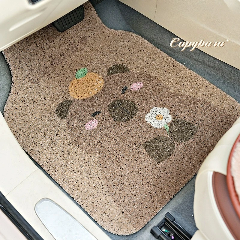 

Cartoon Capybara Car Floor Mat Anti-Slip Dirt-Resistant Cleaning Convenient Wear Resistant Car Floor Mats Interior Protection
