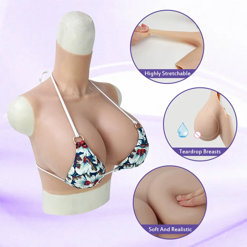 Roanyer C Cup Breast Forms Silicone Fake Boobs for Crossdresser Transgender Male to Female Realistic Tits Shemale Mamma Drag S