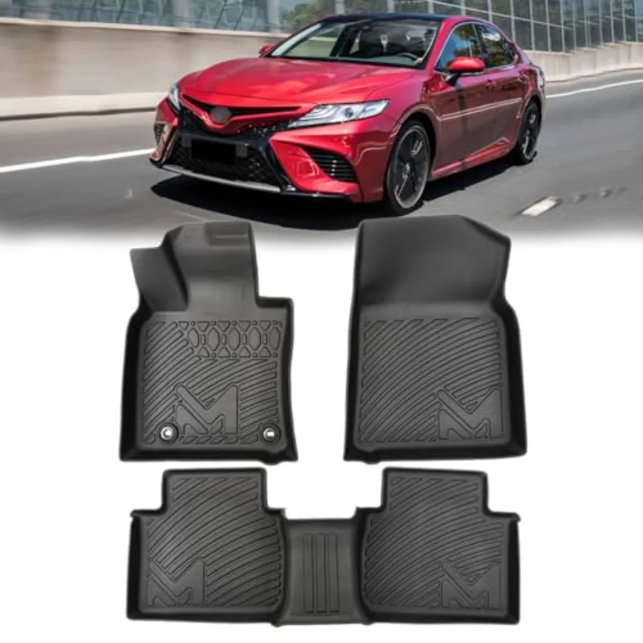 

Automotive Floor Mats Custom Fit for 2018-2024 Camry Not Fit Hybrid or AWD All Weather Protection Waterproof Black Front R