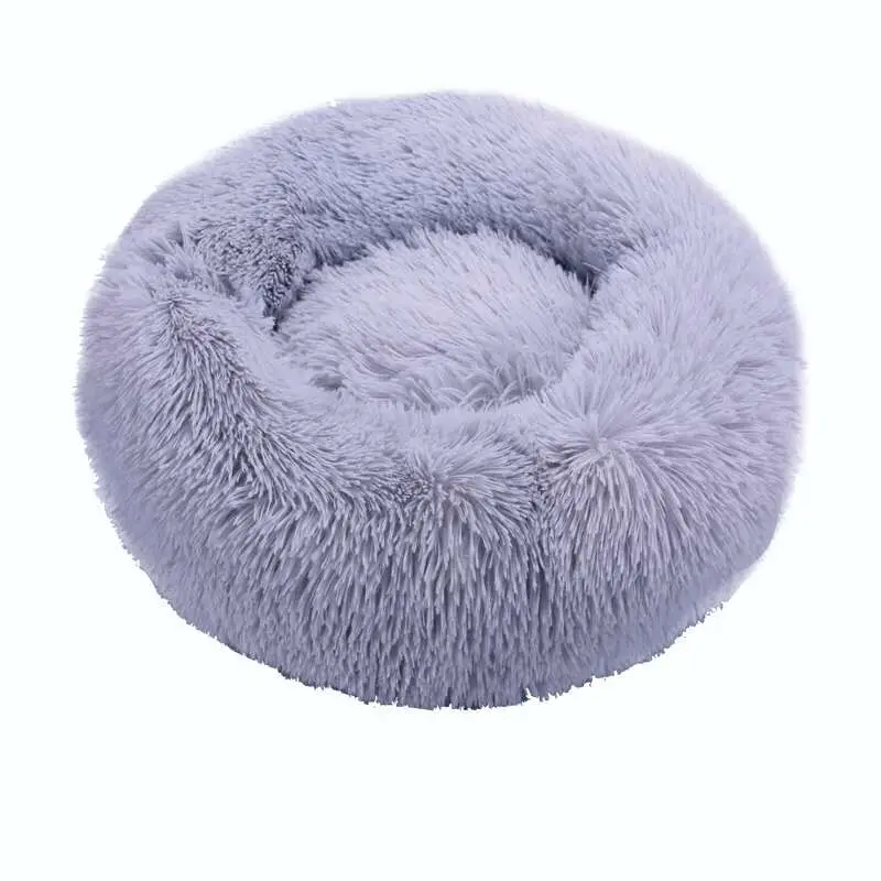 Long Plush Dog Cushion Bed Pet Sofa Super Soft Fluffy Comfortable Mat for Cat Dog House Bed Round Cat Winter Warm Pet Bed