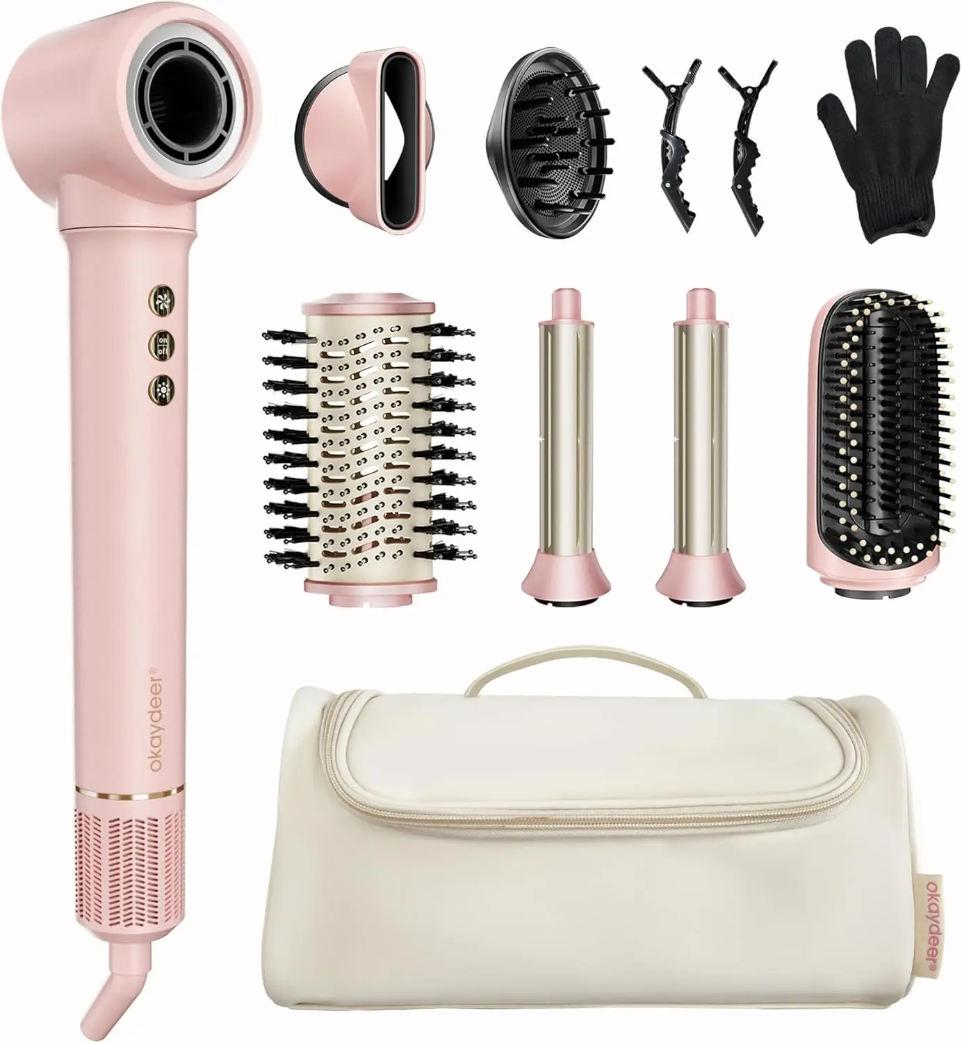 

Многофункциональная щетка-фен 7-в-1 с автоматическими насадками для завивки, ионной технологией для укладки без пушистости и быстрой сушки