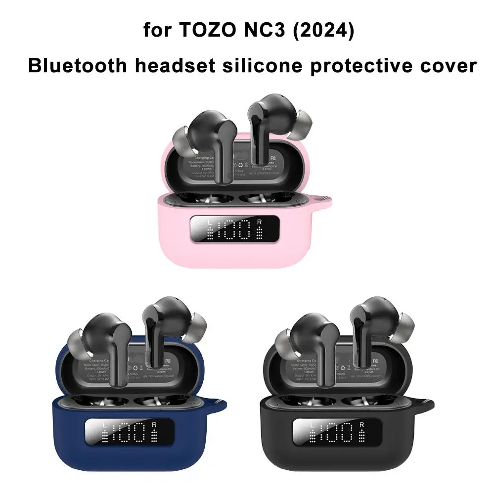 For TOZO NC3 2024 Earbuds Case Luxury Earphone Case Shockproof Cover For TOZO NC3 Soft Silicone Shell Accessories With Keyc Z5A3