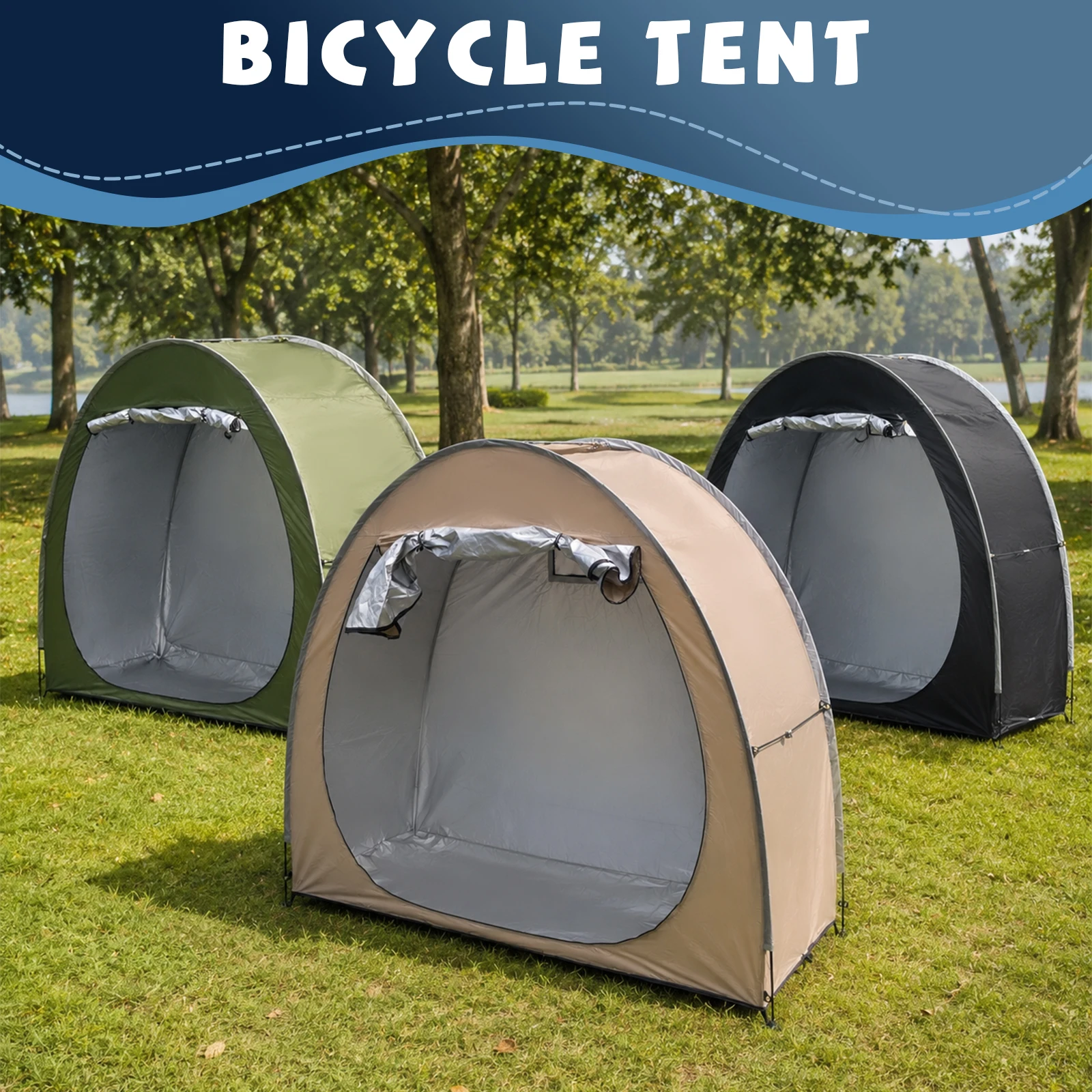 Portable Thickened Oxford Cloth Bike Shelter Private Travel Tent for Outdoor Hiking Cycling Camping And Travel