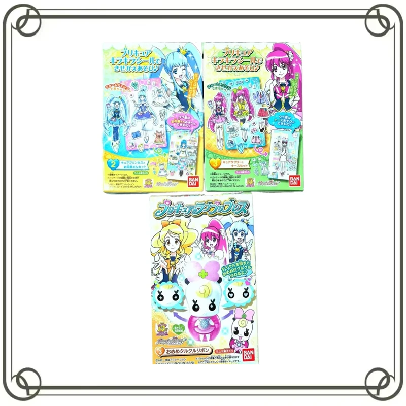 BANDAI Pretty Cure versión Q vestir pegatinas colección ornamento Anime figuras de acción modelo niños juguete