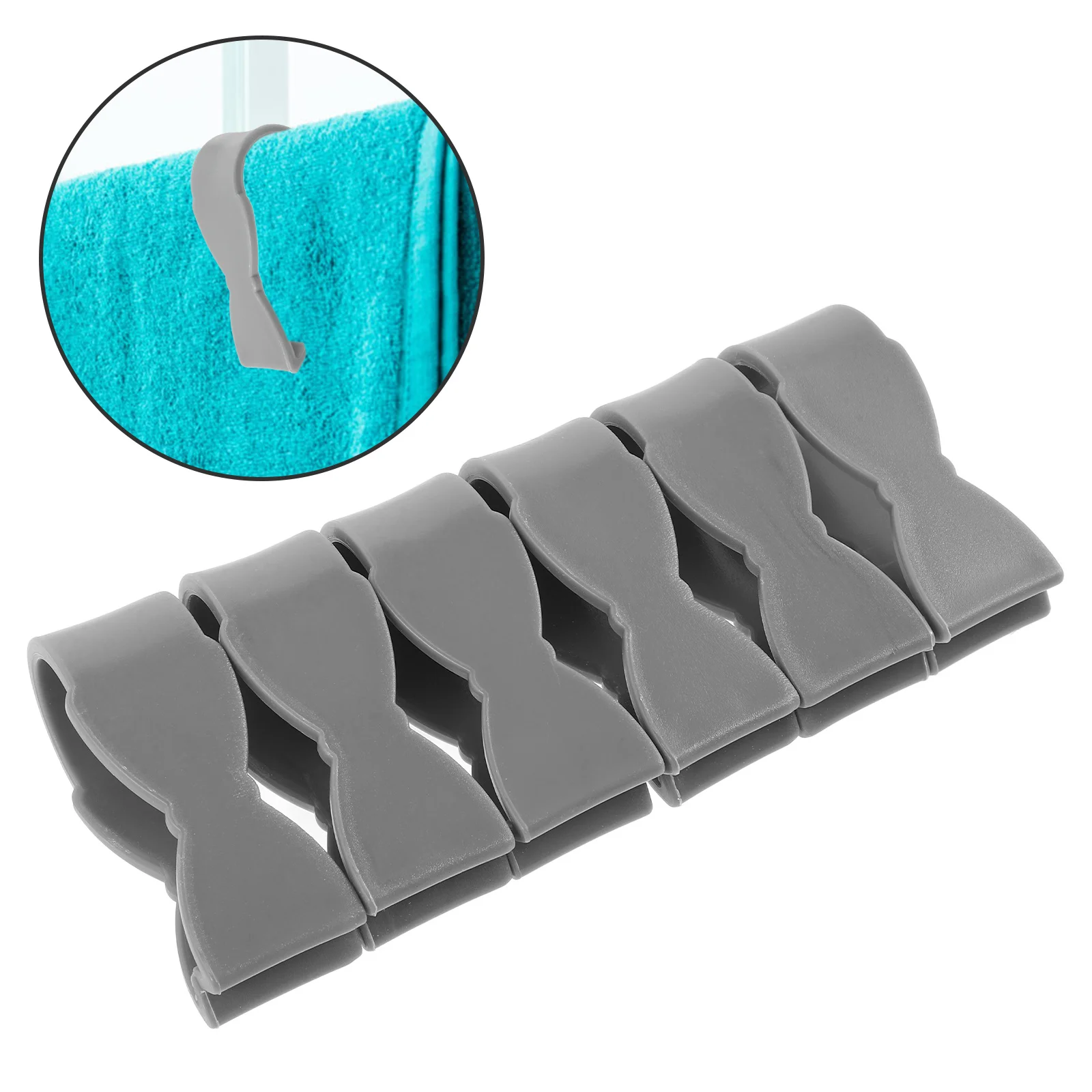 

6Pcs Kitchen Towel Clips Heavy Duty Plastic Windproof Clothes Clamps for Indoor Outdoor Use Laundry Pegs
