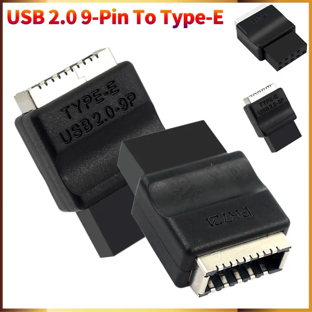 Motherboard Adapter USB C Motherboard USB 2.0 9-Pin to Type-E Female Adapter TYPE-C Socket to 9Pin Extension Adapter Desktop PC