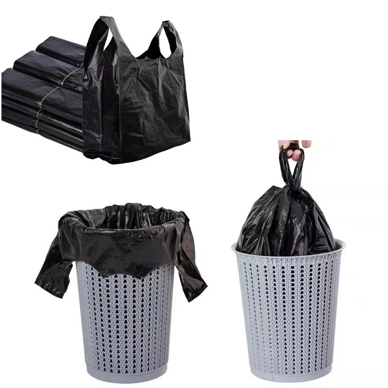 100pcs Thickened Household Black Rubbish Bag For Bathroom Garbage Bag Kitchen Points Off Trash Can Bin Rubbish Plastic Bags