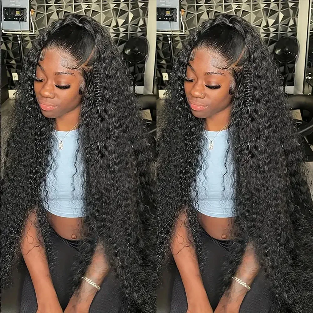 

1B# Natural Color Wigs For Women 13x4 Transparent Lace Front Wig Women Water Wave Lace Front Wig Human Hair 200 Density