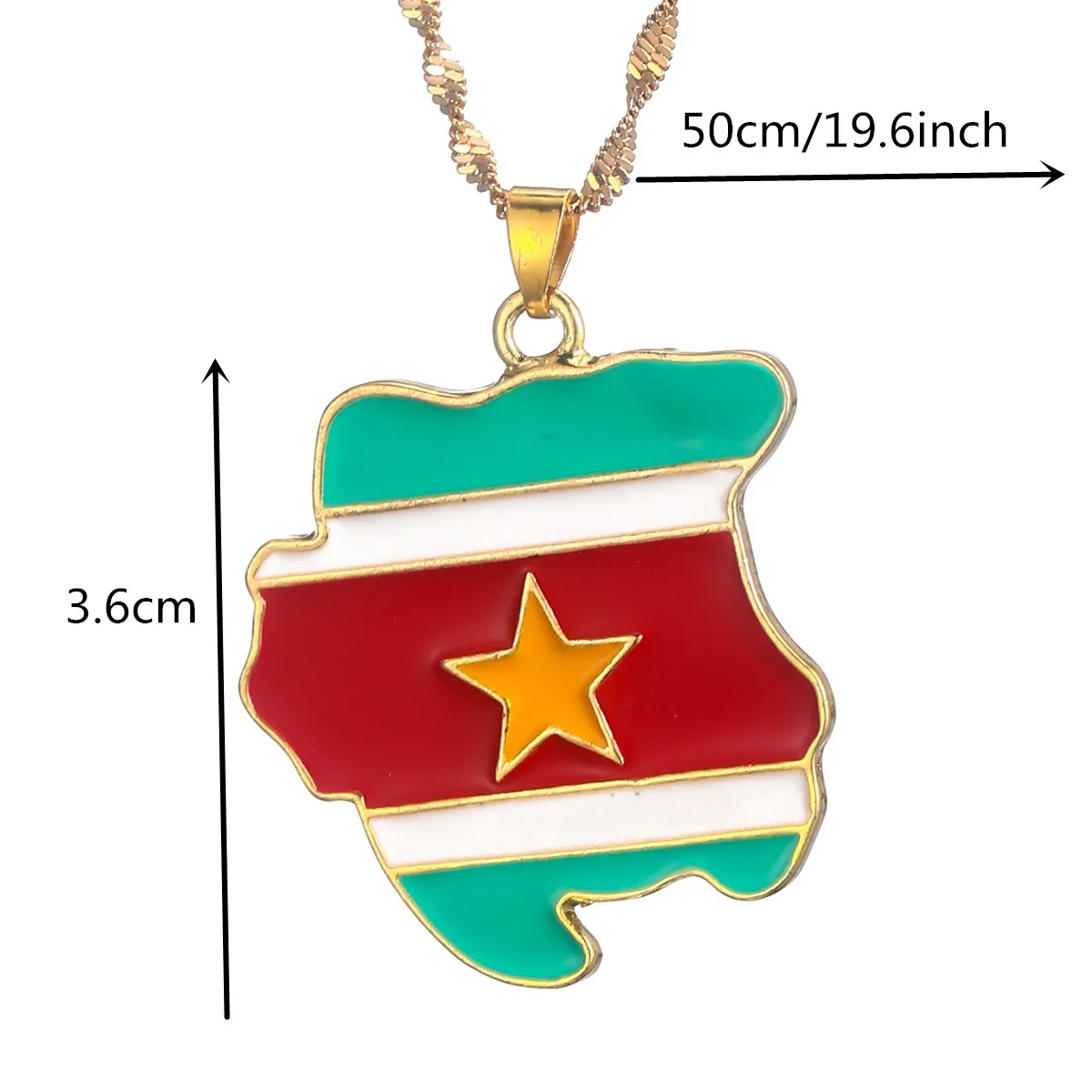 Suriname Map Flag Necklaces Sranan Charms Pendant Sarnam Jewelry Gifts