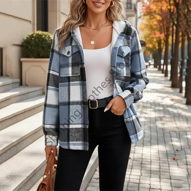 معطف مبطن من القطيفة M68A للنساء شتاء دافئ بأزرار سفلية وأكمام طويلة معاطف شبكية وسترات بغطاء للرأس