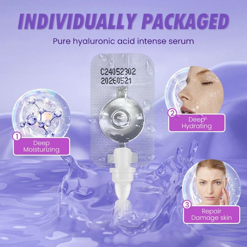 10pcs PURE 4D Hyaluronic Acid Facial Serum Anti Aging ริ้วรอยปราศจากเชื้อแคปซูล Ampoule Skin Care Whitening Moisturizing Essence