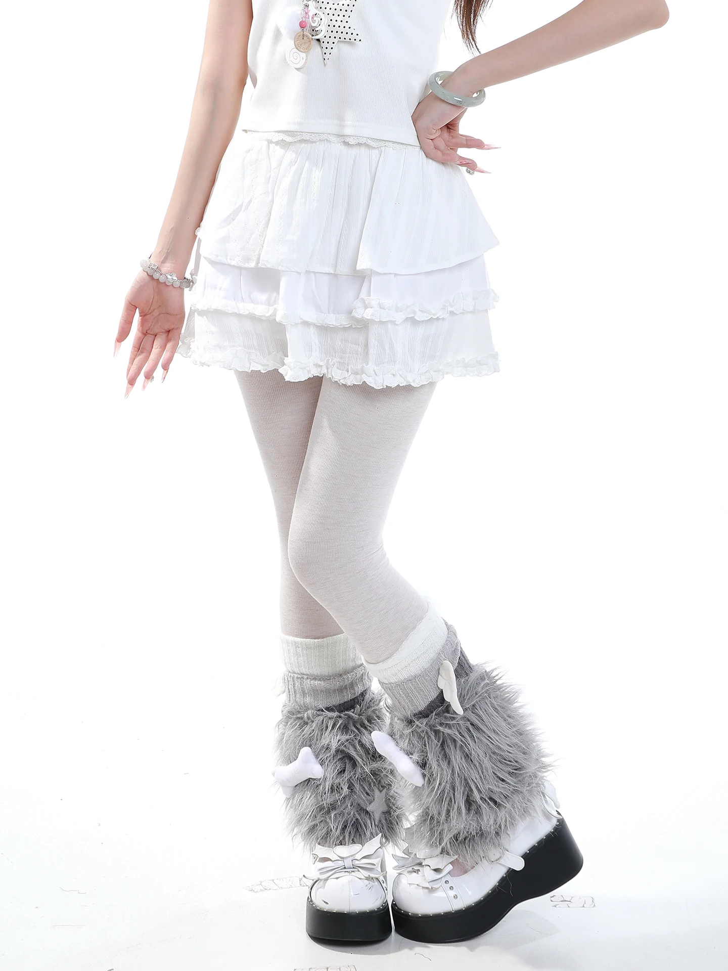 Sweet Girl Style Lace Cake Half Skirt Women's High Waist Slimming Design A-Line Short Skirt Hip Covering Casual Leisure Skirt