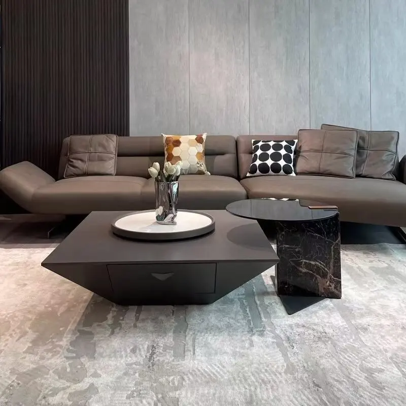 Popular Italian Coffee Table Set Luxury Coffee Center Table Designer Marble Glass Living Room Coffee Table for Sale