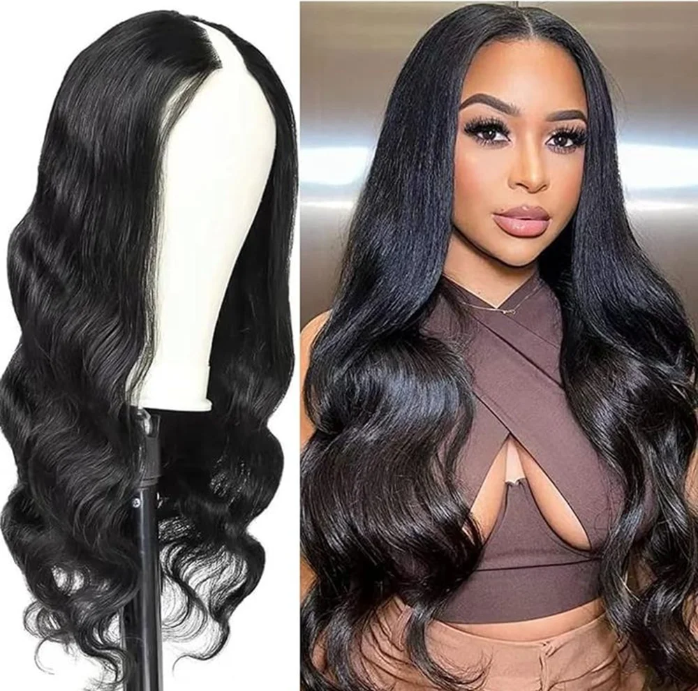 V Part Wig Human Hair Body Wave Upgrade V Part Wig No Leave Out Glueless V Part Wig Human Hair Wig Pre Plucked Remy Hair Daily