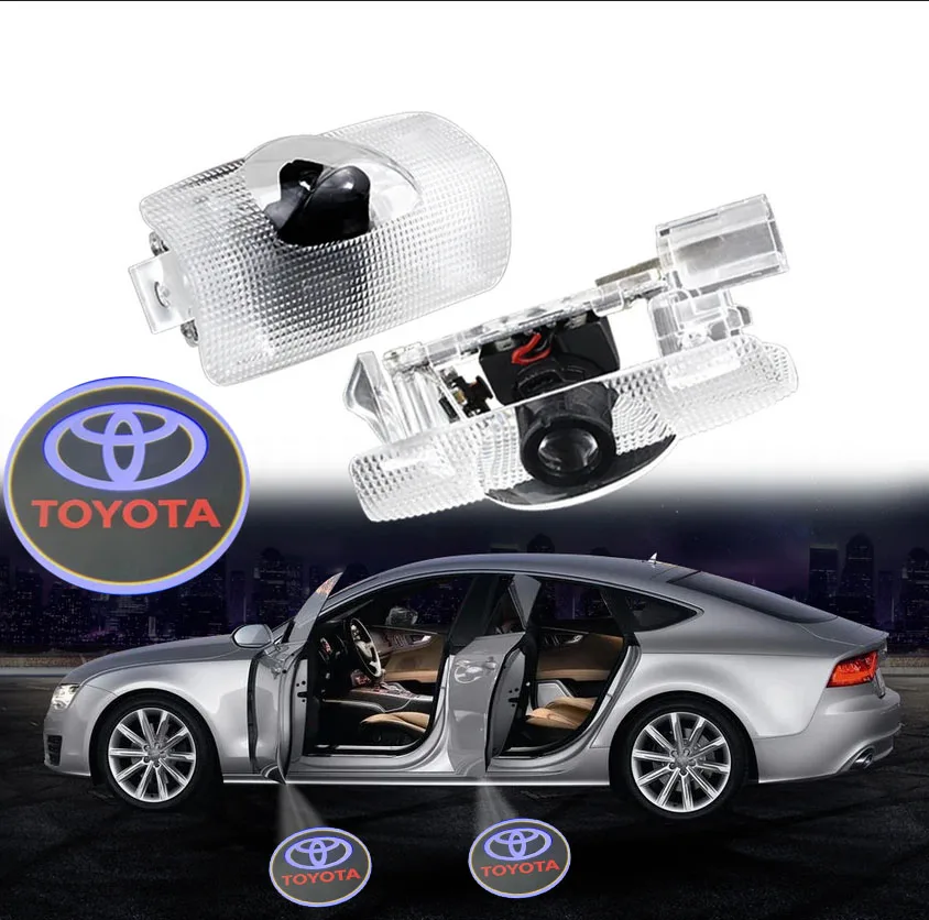 

Новинка 2026 года для Toyota, светодиодная автомобильная эмблема, дверь, лазерная лампа проектора HD, аксессуар с авто логотипом для Toyota Corolla Camry Rav4 Yaris