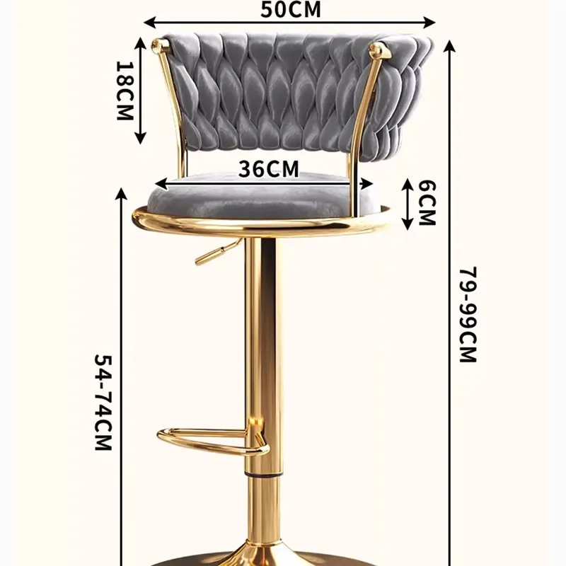 Round Simple Bar Chairs Lounge Luxury Swivel High Bar Stool Office Premium Taburetes Para Barra De Cocina Restaurant Furniture