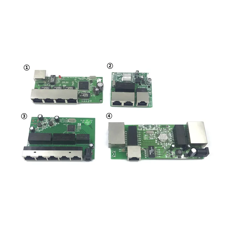 Module de commutation Gigabit 3/5 ports, largement utilisé dans la ligne LED 5 ports 10/100/1000 m port de contact mini module de commutation PCBA carte mère