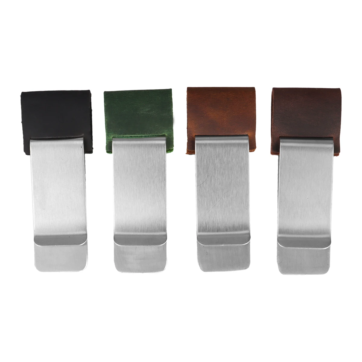 

4 Pcs Office and School Supplies Stainless Steel Clip Notebook Metal Pen Holder Coffee