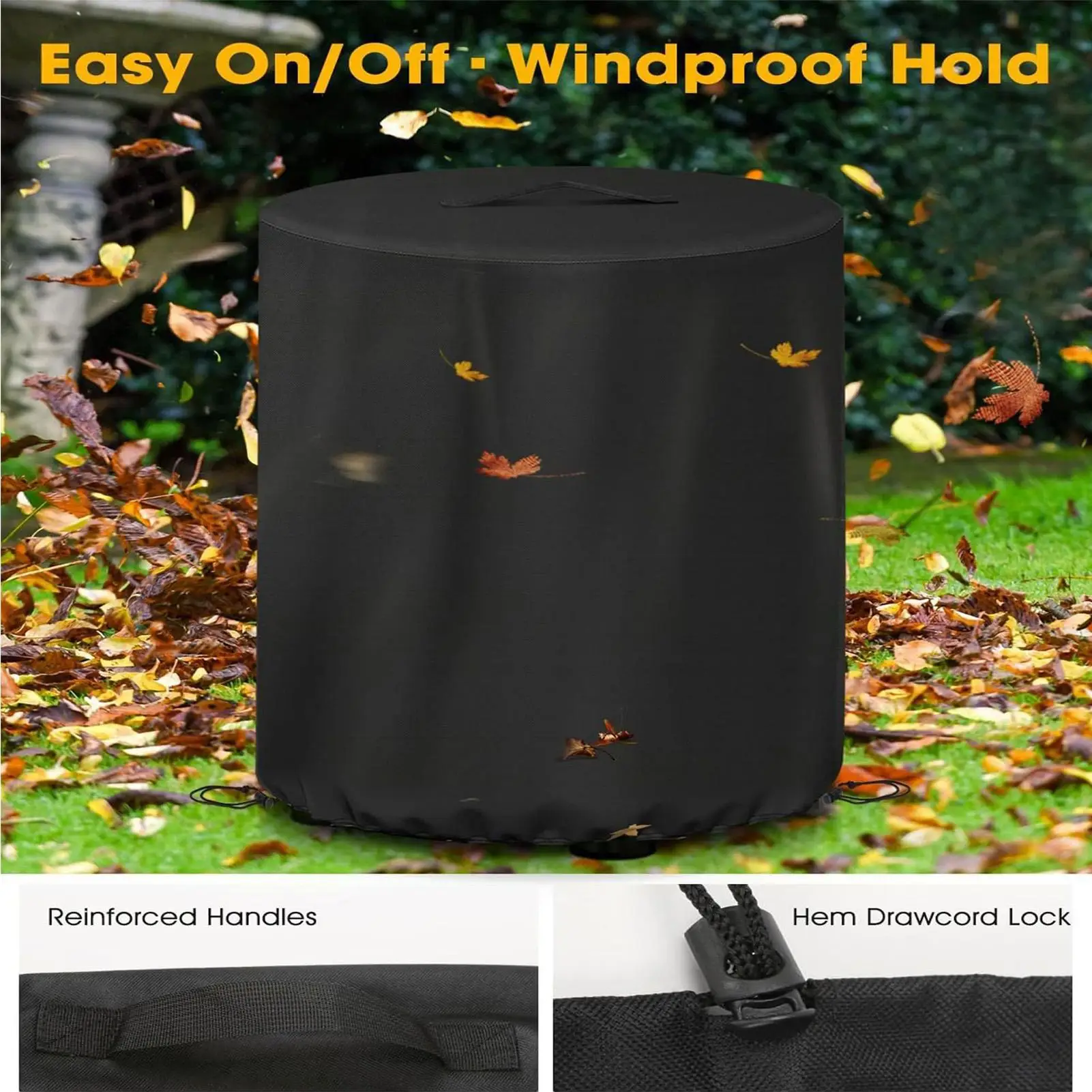 Outdoor Heater Cover Waterproof Windproof Round Patio Fire Pit Covers For Yards Porches Gardens Lawn Party Indoor view 5