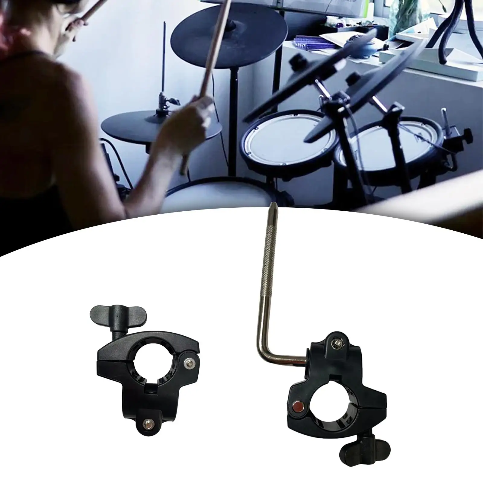 Drum Rack Clamp Electronic Drums Rack L Clamps Electronic Drums Clamp Clip Bracket Kit for the Main Frame Connection of the Drum