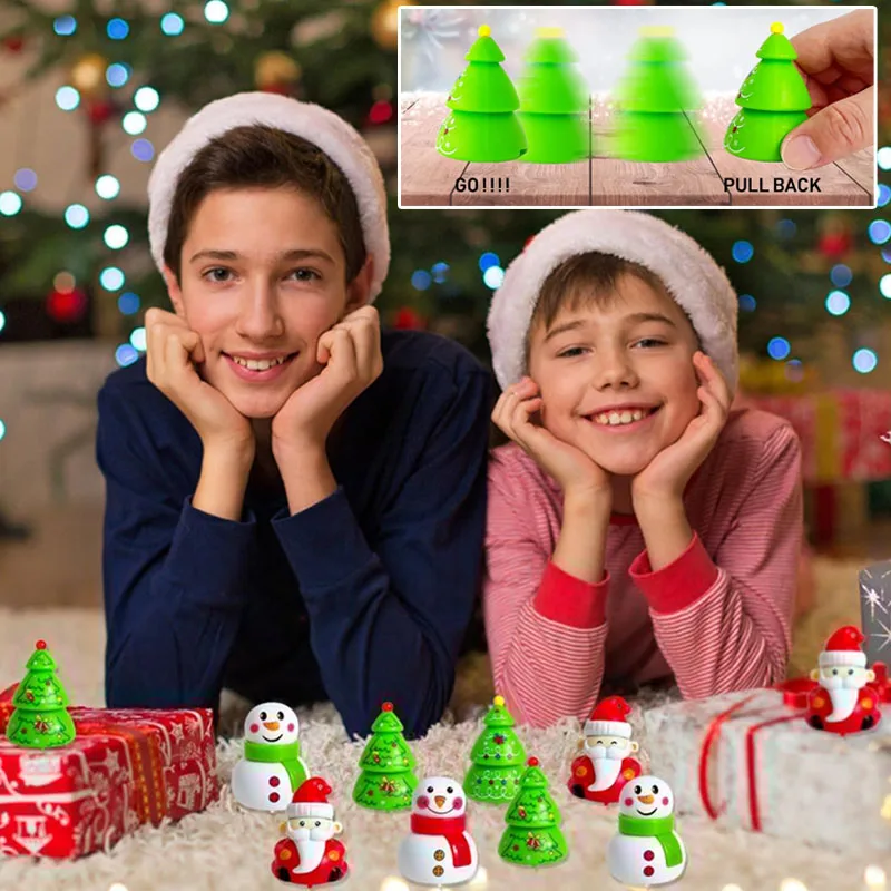 

Мини-автомобили Санта-Клауса с откатным механизмом, сувениры для рождественской вечеринки, объемные чулки и подарки для детей