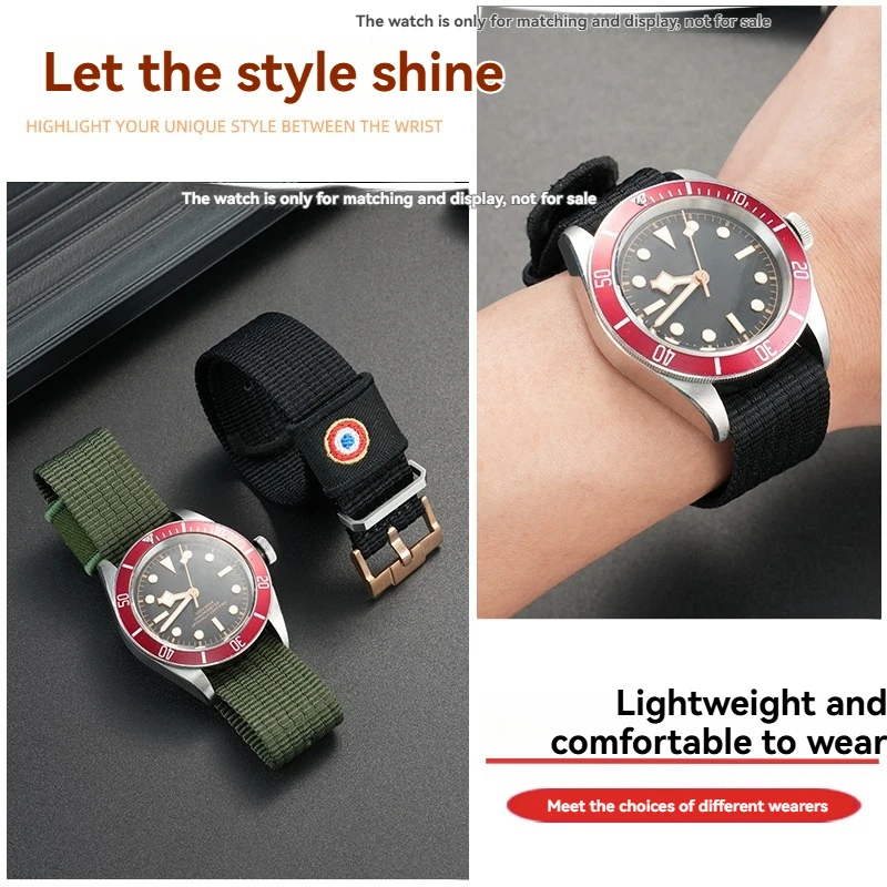 Нейлоновый ремешок для часов Tudor Black Bay/Pelagos 22 мм - военный мягкий сменный ремешок M2542G M25707B M25727K, водонепроницаемый, прочный