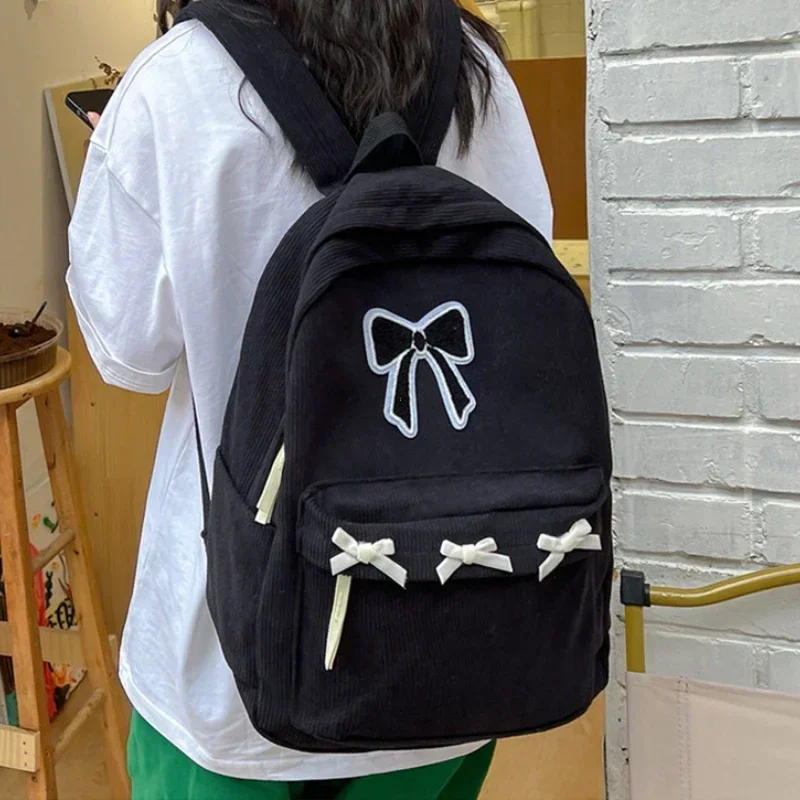 حقائب ظهر جمالية لطيفة على شكل فيونكة حقائب كتب مدرسية خفيفة الوزن للطلاب حقيبة ظهر جميلة للفتيات والنساء سروال قصير للكلية Mochilas #4