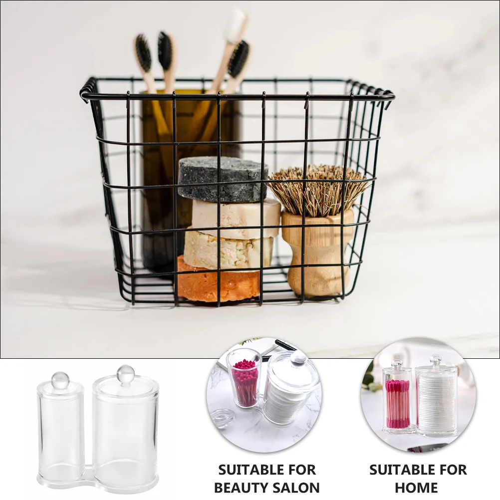 

Transparent Acrylic Cushion Organizer Box Makeup Storage Container Cotton Pads Bathroom Vanity Transparent Box